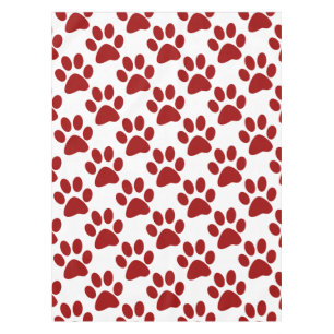 Red Paw Print Tablecloth