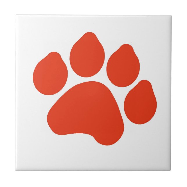 Red Paw Print Tile (Front)