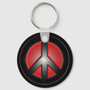 red peace design keychain