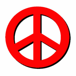 Red Peace Photo Sculpture