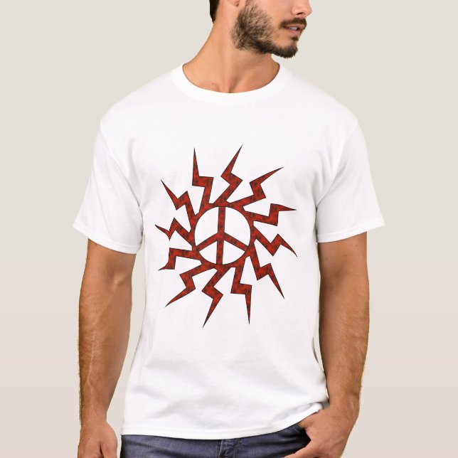 Red Peace Sigh Star T-Shirt (Front)