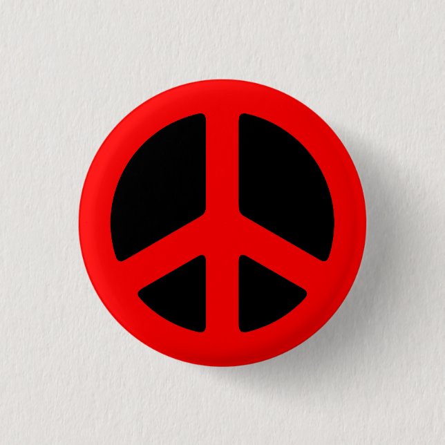 Red Peace Sign Button (Front)