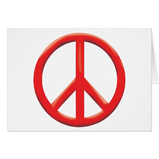 RED PEACE SIGN CARD