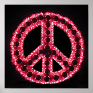 red peace sign poster
