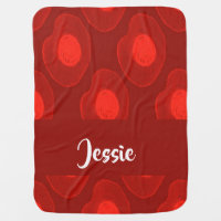 Red peach slices pattern baby blanket
