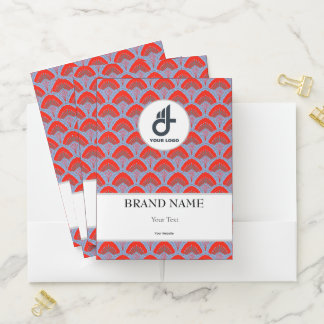 Red Peacock Feather Business Pocket Folder