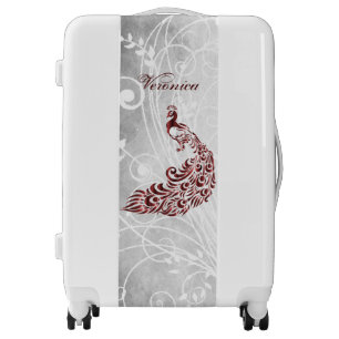 Red Peacock Personalized Luggage