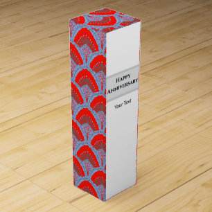 Red Peacock Wedding Anniversary Wine Gift Box