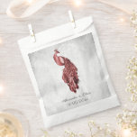 Red Peacock Wedding Favor Bag<br><div class="desc">Pass out wedding favors for your guests with a set of Red Peacock Wedding Favor Bag.  Bag design features an elegant peacock against delicate foliage and grunge background.   Personalize with the groom and bride's names along with the wedding date. Additional wedding stationery available with this design as well.</div>