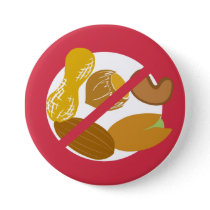 Red Peanut Tree Nut Free Nut Allergy Kids Button