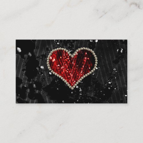 Red Pearl Heart Business Card