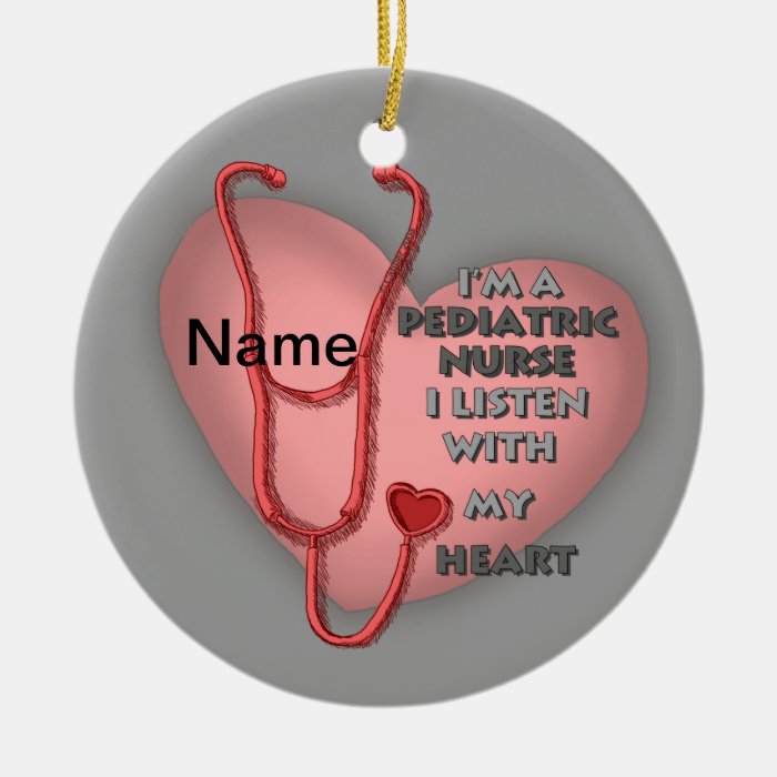 Red Pediatric Nurse Christmas Tree Ornaments