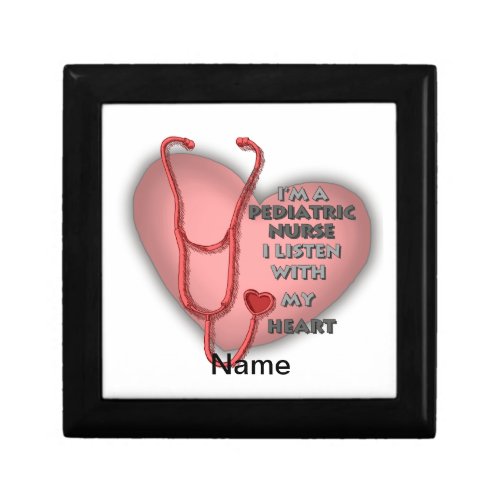 Red Pediatric Nurse custom name Gift Box