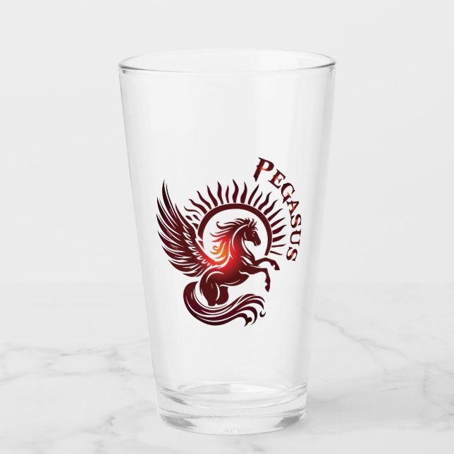 Red Pegasus2-Drinkware Glass (Front)