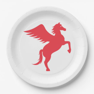 Red Pegasus Paper Plates