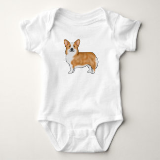 Red Pembroke Welsh Corgi Adorable Dog Design Baby Bodysuit