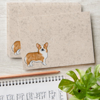 Red Pembroke Welsh Corgi Adorable Dog Design Envelope