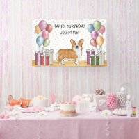Red Pembroke Welsh Corgi Colorful Happy Birthday