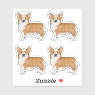Red Pembroke Welsh Corgi Cute Cartoon Dogs Sticker