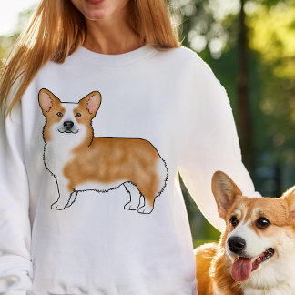 Red Pembroke Welsh Corgi Cute Dog Illustration Sweatshirt