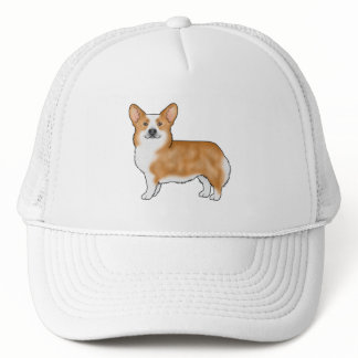 Red Pembroke Welsh Corgi Cute Dog Illustration Trucker Hat