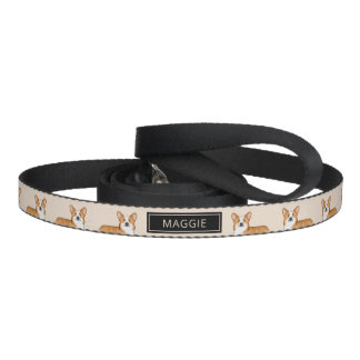 Red Pembroke Welsh Corgi Cute Dog With Custom Name Pet Leash