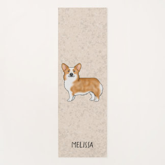 Red Pembroke Welsh Corgi Cute Dog With Custom Name Yoga Mat