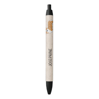 Red Pembroke Welsh Corgi Dog With Custom Name Pen
