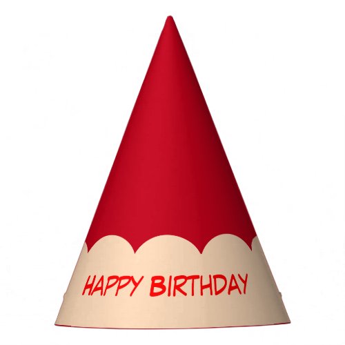 Red Pencil Tip Graphic Birthday Party Hat