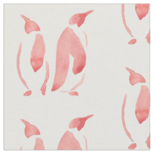 Red Penguin Fabric