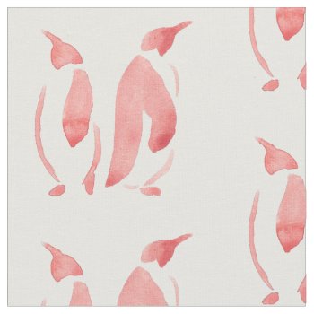 Red Penguin Fabric by AlteredBeasts at Zazzle