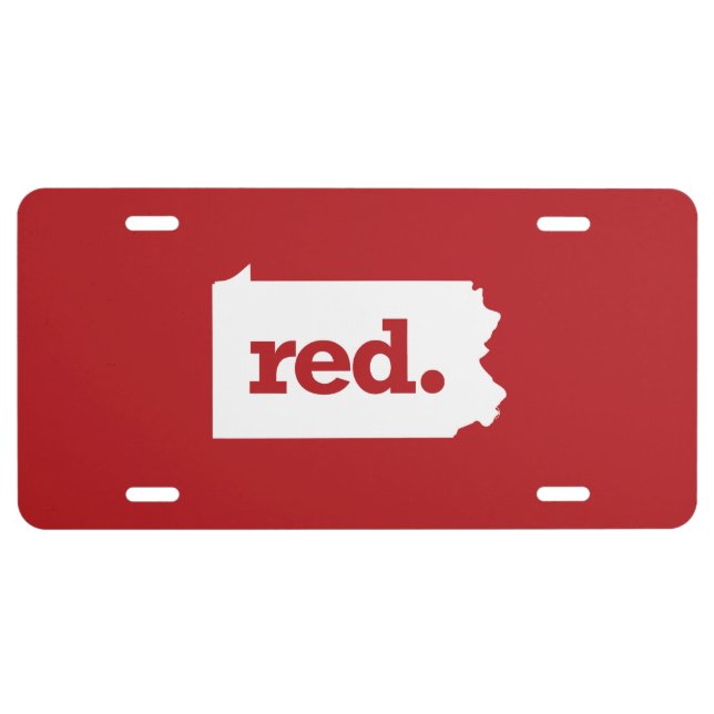 RED PENNSYLVANIA LICENSE PLATE (Front)