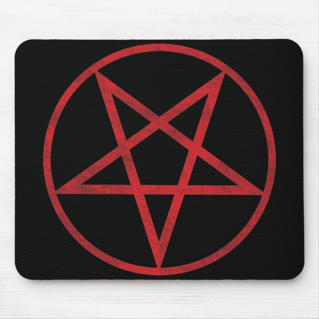 Red Pentagram Mouse Pad (Front)