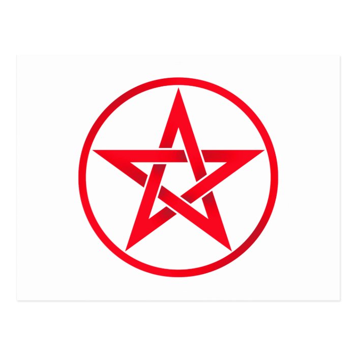 Red Pentagram Pentacle Postcard