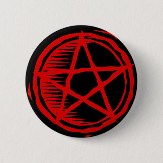 Red Pentagram Pinback Button