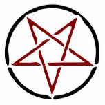 Red Pentagram Statuette<br><div class="desc">Red pentagram for fans of witchcraft and occult.</div>