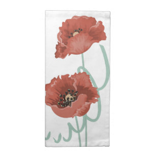 Red Peonies Cloth Napkin Set