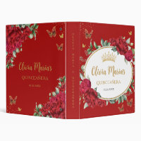 Red Peonies Floral Butterflies Quince Photo Album