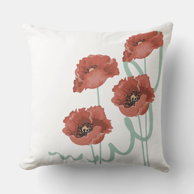 Red Peonies Pillow (Front)