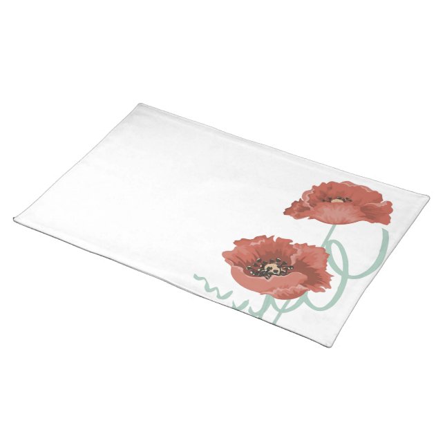 Red Peonies Placemat (On Table)