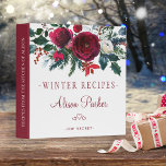 Red peonies winter bouquet rustic recipes<br><div class="desc">Editable text recipes binder featuring beautiful red burgundy winter peonies bouquets with seasonal pine green fir branches, red berries and foliage. Insert your text in the spots! This recipe book can be a beautiful gift for your own kitchen or a keepsake personalized gift for someone special, anniversary, birthday, Christmas, bridal...</div>