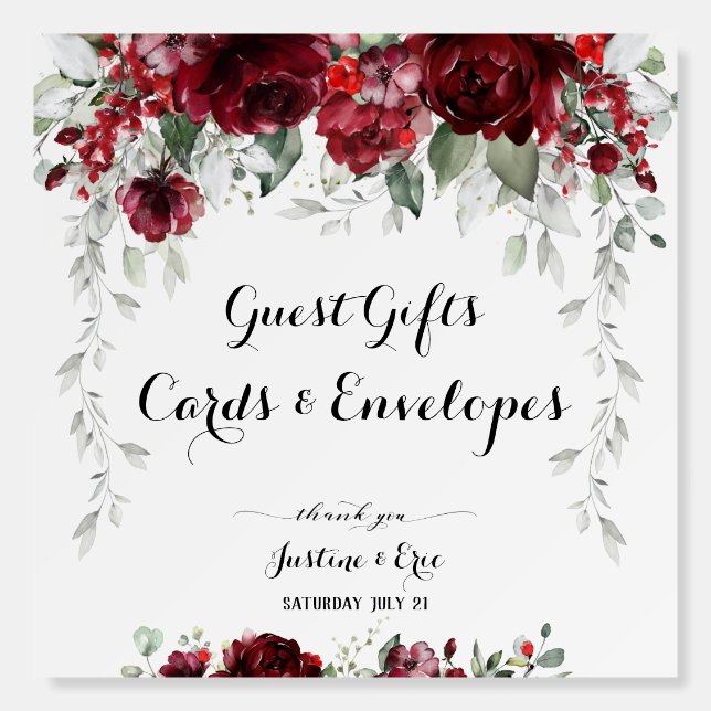 Red Peony Epiphany 12" Guest Gifts & Cards Foam Bo Board (Front)