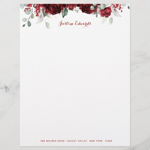 Red Peony Epiphany  Letterhead