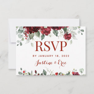 Red Peony Epiphany Meal Choice RSVP Mail Back