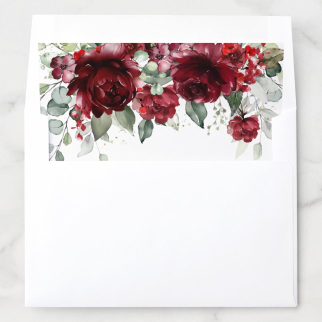 Red Peony Epiphany Wedding Envelope Liner (In Envelope)