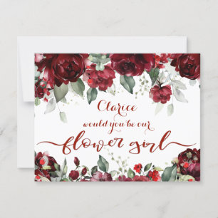 Red Peony Epiphany Wedding Flower Girl Ask Invitation
