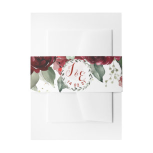 Red Peony Epiphany Wedding Invitation Suite Belly Band