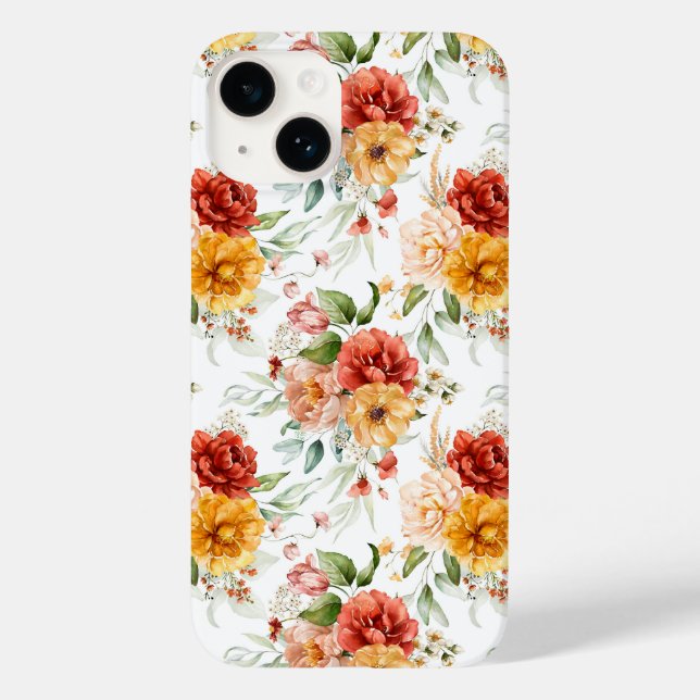 Red Peony Flower Bouquet Pattern Case-Mate iPhone Case (Back)