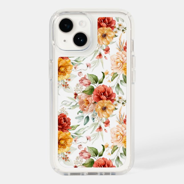 Red Peony Flower Bouquet Pattern Speck iPhone Case (Front)