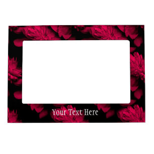 Red Peony Flowers Pattern  Magnetic Photo Frame